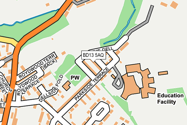BD13 5AQ map - OS OpenMap – Local (Ordnance Survey)
