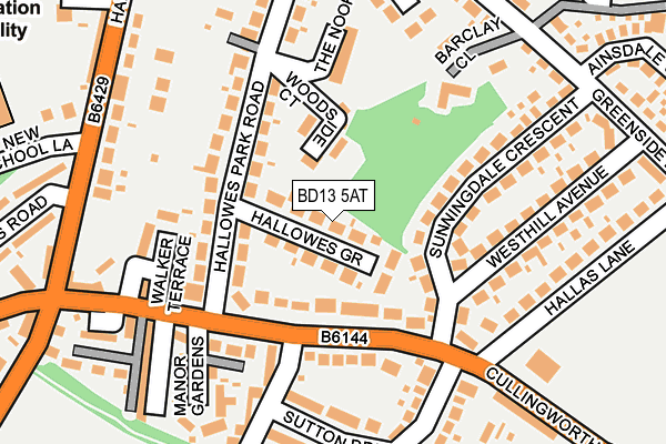 BD13 5AT map - OS OpenMap – Local (Ordnance Survey)