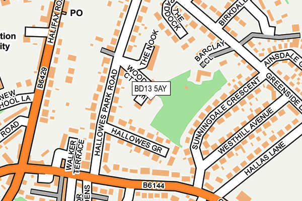 BD13 5AY map - OS OpenMap – Local (Ordnance Survey)