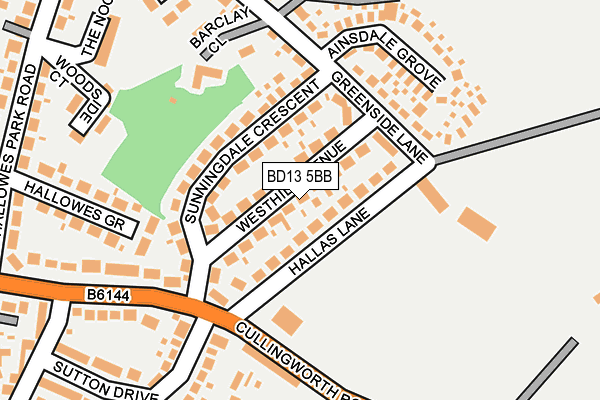 BD13 5BB map - OS OpenMap – Local (Ordnance Survey)