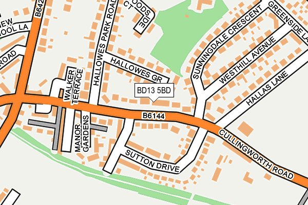 BD13 5BD map - OS OpenMap – Local (Ordnance Survey)