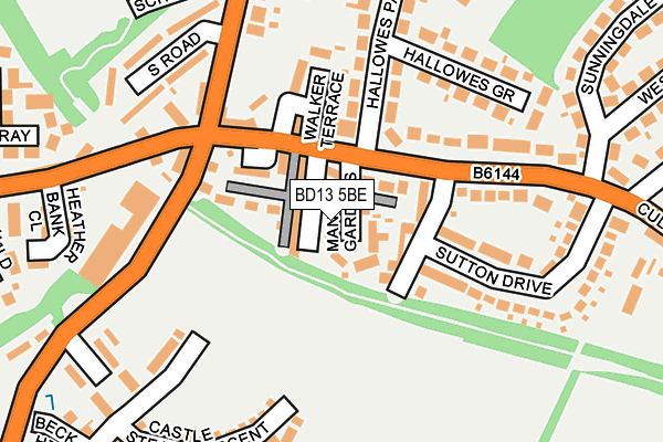 BD13 5BE map - OS OpenMap – Local (Ordnance Survey)