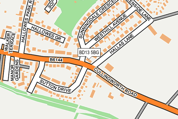 BD13 5BG map - OS OpenMap – Local (Ordnance Survey)