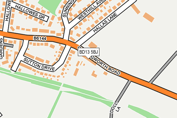 BD13 5BJ map - OS OpenMap – Local (Ordnance Survey)