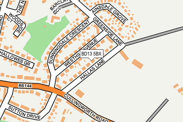 BD13 5BX map - OS OpenMap – Local (Ordnance Survey)