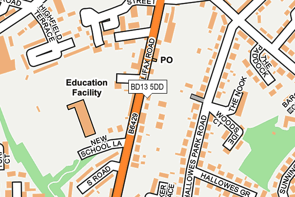 BD13 5DD map - OS OpenMap – Local (Ordnance Survey)