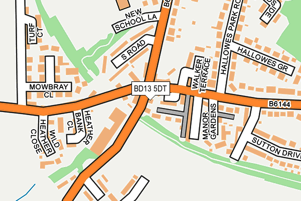 BD13 5DT map - OS OpenMap – Local (Ordnance Survey)