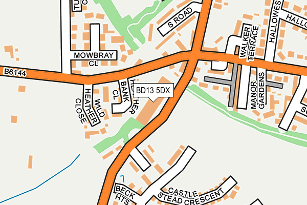 BD13 5DX map - OS OpenMap – Local (Ordnance Survey)