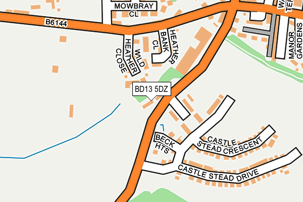 BD13 5DZ map - OS OpenMap – Local (Ordnance Survey)