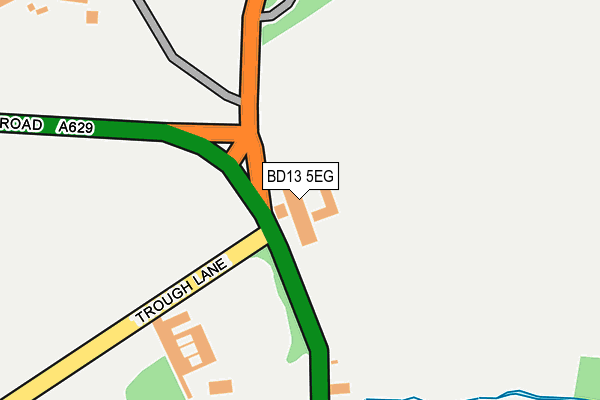 BD13 5EG map - OS OpenMap – Local (Ordnance Survey)