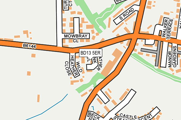 BD13 5ER map - OS OpenMap – Local (Ordnance Survey)