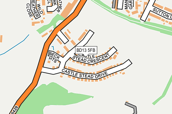 BD13 5FB map - OS OpenMap – Local (Ordnance Survey)
