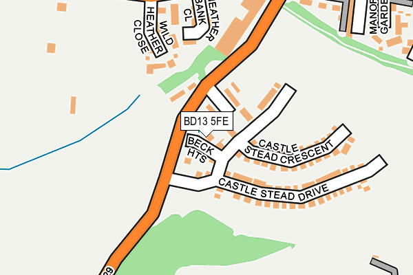 BD13 5FE map - OS OpenMap – Local (Ordnance Survey)