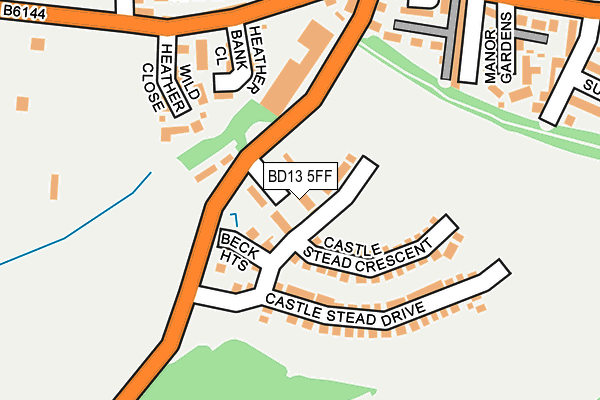 BD13 5FF map - OS OpenMap – Local (Ordnance Survey)