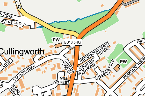 BD13 5HQ map - OS OpenMap – Local (Ordnance Survey)