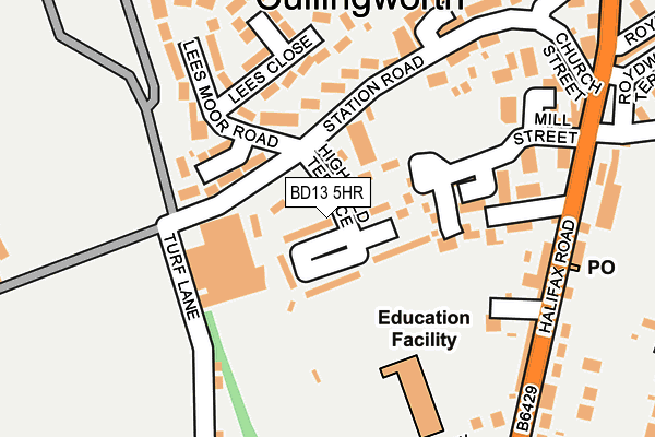 BD13 5HR map - OS OpenMap – Local (Ordnance Survey)