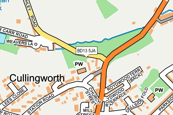 BD13 5JA map - OS OpenMap – Local (Ordnance Survey)