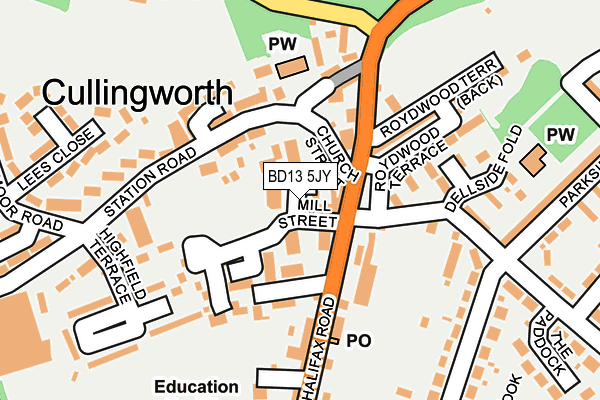 BD13 5JY map - OS OpenMap – Local (Ordnance Survey)