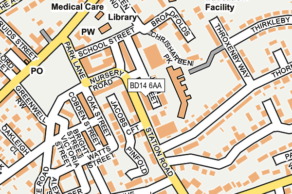 BD14 6AA map - OS OpenMap – Local (Ordnance Survey)