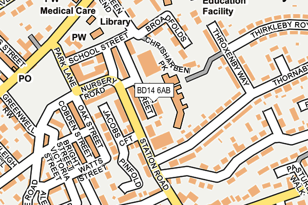 BD14 6AB map - OS OpenMap – Local (Ordnance Survey)