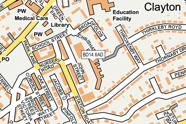 BD14 6AD map - OS OpenMap – Local (Ordnance Survey)