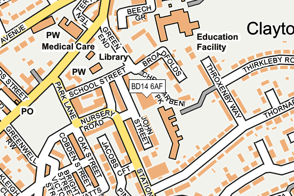 BD14 6AF map - OS OpenMap – Local (Ordnance Survey)