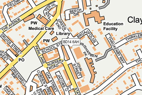 BD14 6AH map - OS OpenMap – Local (Ordnance Survey)