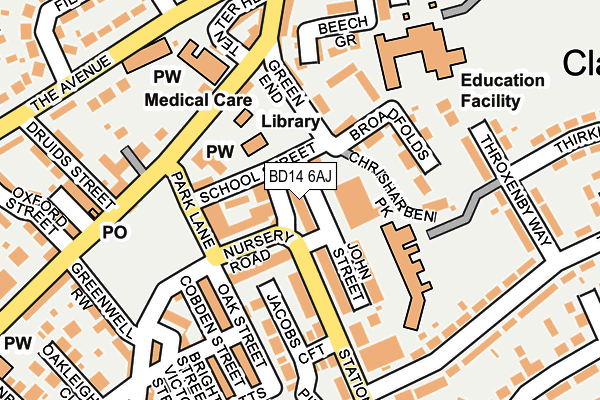 BD14 6AJ map - OS OpenMap – Local (Ordnance Survey)