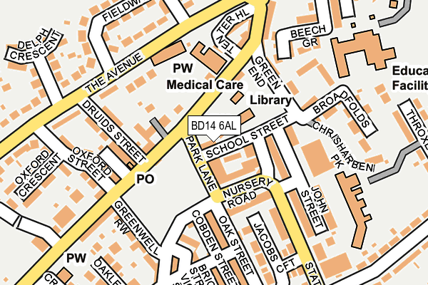 BD14 6AL map - OS OpenMap – Local (Ordnance Survey)