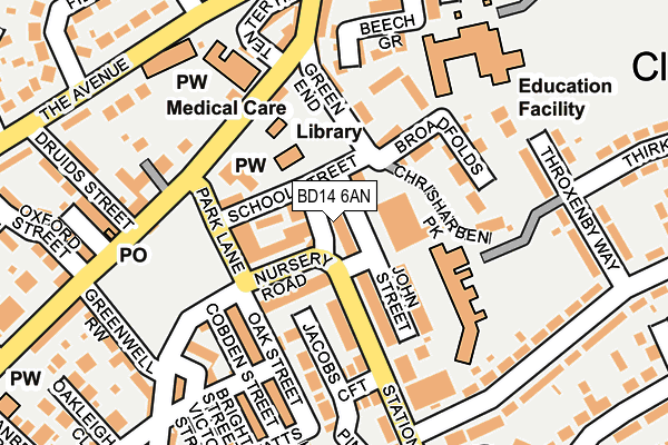 BD14 6AN map - OS OpenMap – Local (Ordnance Survey)