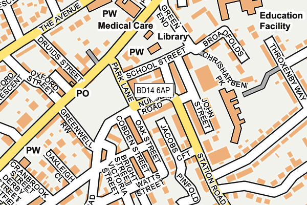 BD14 6AP map - OS OpenMap – Local (Ordnance Survey)