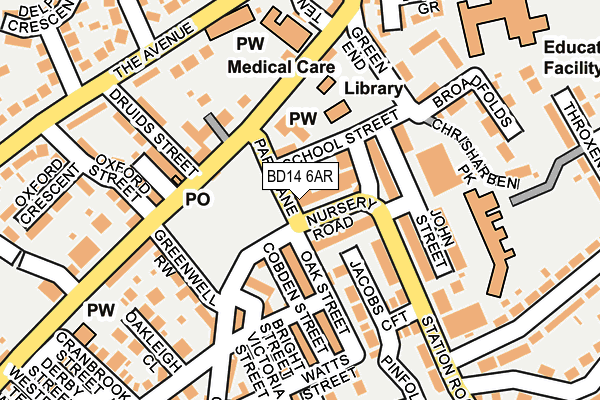 BD14 6AR map - OS OpenMap – Local (Ordnance Survey)