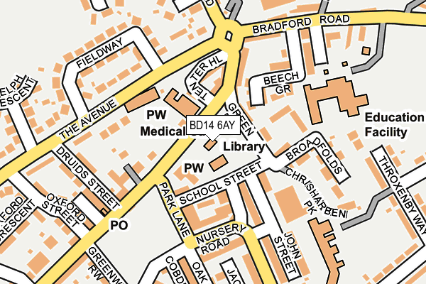 BD14 6AY map - OS OpenMap – Local (Ordnance Survey)