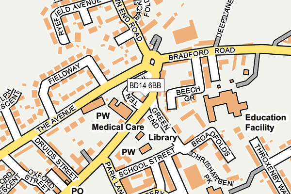 BD14 6BB map - OS OpenMap – Local (Ordnance Survey)