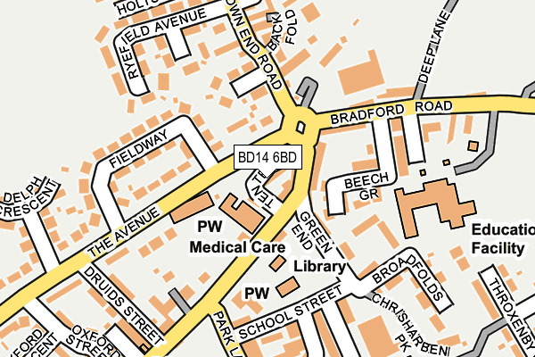 BD14 6BD map - OS OpenMap – Local (Ordnance Survey)