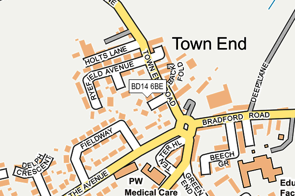 BD14 6BE map - OS OpenMap – Local (Ordnance Survey)