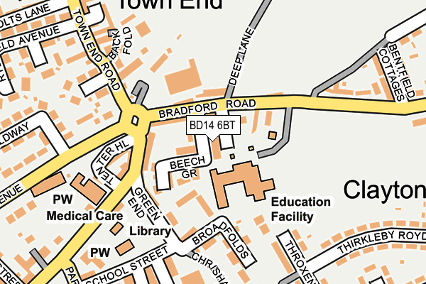 BD14 6BT map - OS OpenMap – Local (Ordnance Survey)