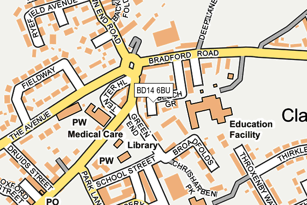 BD14 6BU map - OS OpenMap – Local (Ordnance Survey)