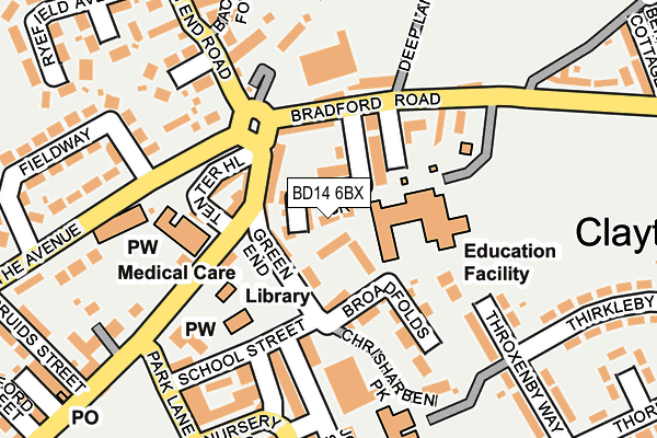 BD14 6BX map - OS OpenMap – Local (Ordnance Survey)
