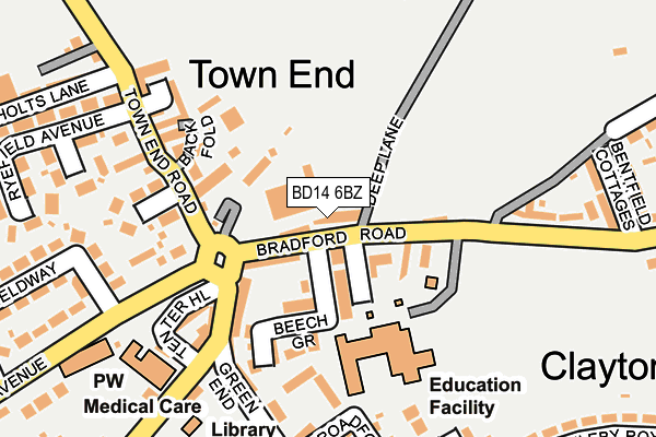 BD14 6BZ map - OS OpenMap – Local (Ordnance Survey)
