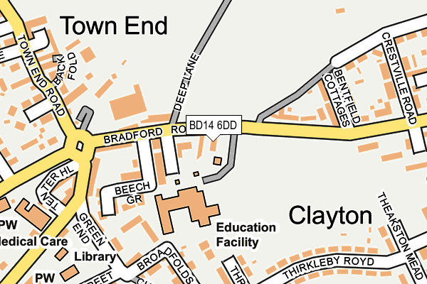 BD14 6DD map - OS OpenMap – Local (Ordnance Survey)