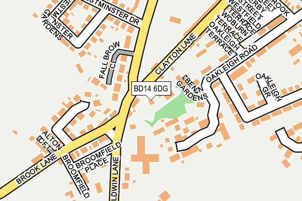 BD14 6DG map - OS OpenMap – Local (Ordnance Survey)
