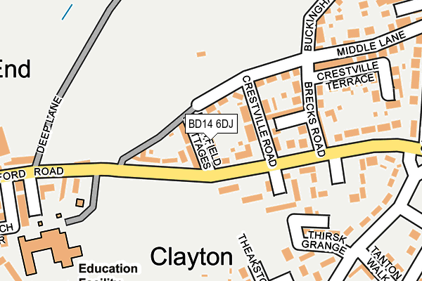 BD14 6DJ map - OS OpenMap – Local (Ordnance Survey)