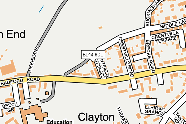 BD14 6DL map - OS OpenMap – Local (Ordnance Survey)