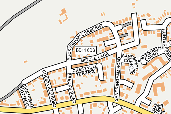 BD14 6DS map - OS OpenMap – Local (Ordnance Survey)