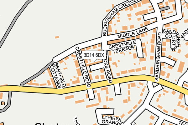 BD14 6DX map - OS OpenMap – Local (Ordnance Survey)