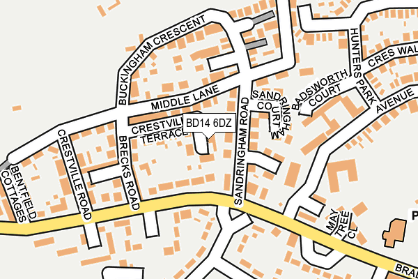 BD14 6DZ map - OS OpenMap – Local (Ordnance Survey)