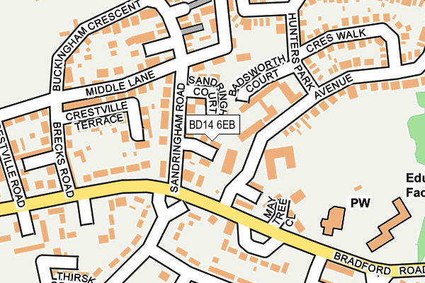 BD14 6EB map - OS OpenMap – Local (Ordnance Survey)