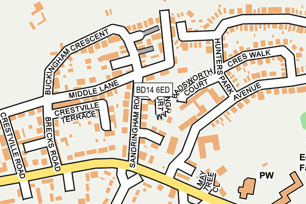 BD14 6ED map - OS OpenMap – Local (Ordnance Survey)