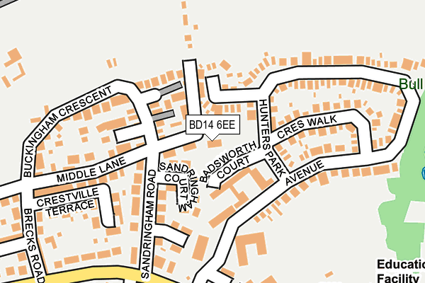 BD14 6EE map - OS OpenMap – Local (Ordnance Survey)